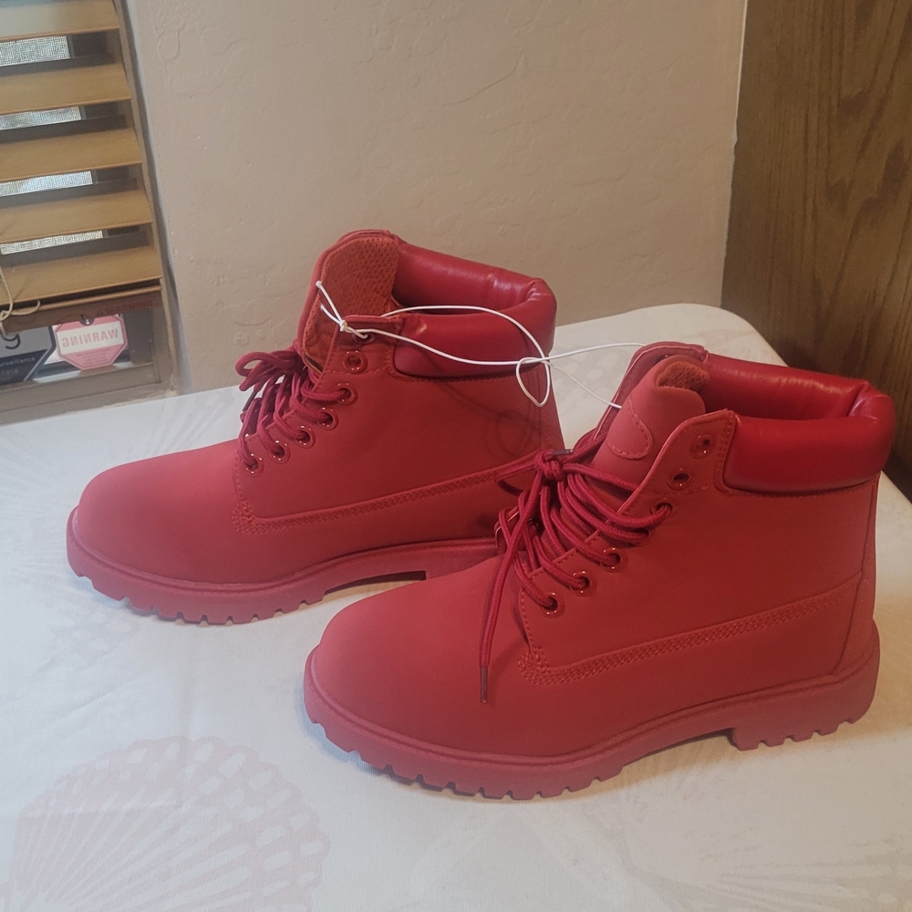 Women’s Red Lace Up Boots